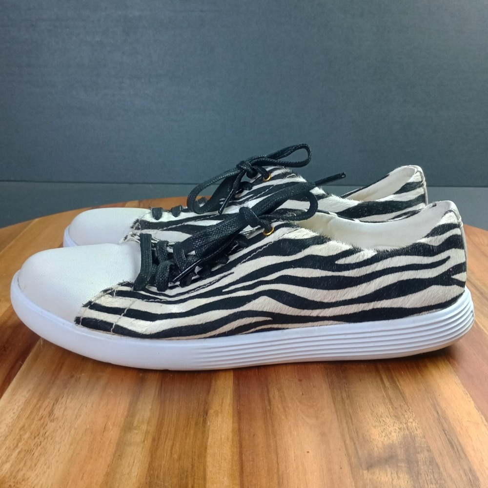 Cole Haan Grand OS Crosscourt Zebra Calf Hair Womens 9.5 B Comfort‎ Shoes
